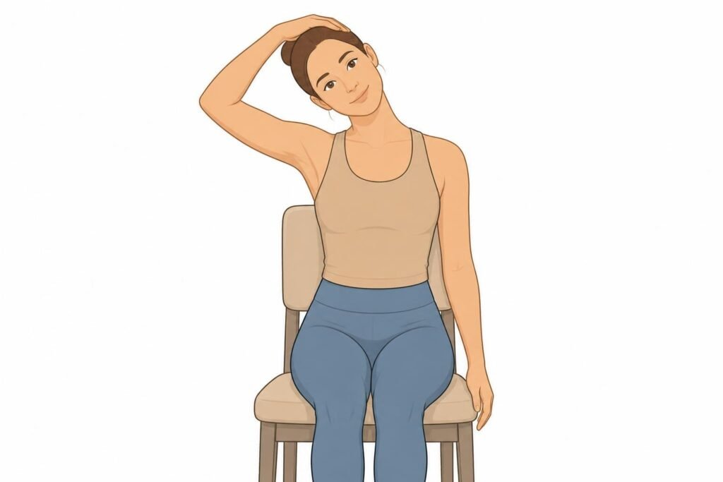 Gentle neck stretches release muscle tension that fuels tension headaches.